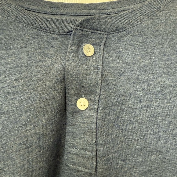 J. Crew Broken In Long Sleeve Henley Heathered Blue Men's Shirt Size XL - Picture 2 of 9